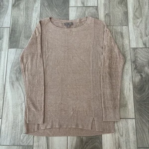 Suéter Barefoot Dreams CozyChic Lite Cuello Redondo Talla XS Marrón Acanalado Suave - Imagen 1 de 8