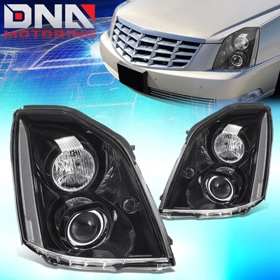 For 2006-2011 Cadillac DTS OE Style Black Housing Clear Len Projector Headlights - Image 1 of 4