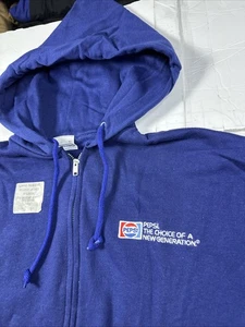 Pepsi Cola Soda Promo Zip Hoodie Sweatshirt Herren USA blau XL neu ohne Etikett #2372 - Bild 1 von 14