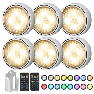 LED Puck Lights Battery Operated LED Under Cabinet Lighting Wireless Stick on... - Picture 1 of 7