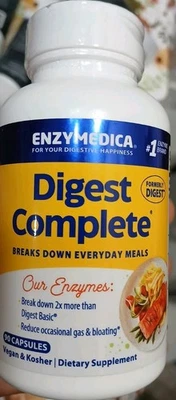 Fórmula enzimática completa Enzymedica Digest 90 cápsulas sin caseína, sin lácteos, Foto 1 de 2