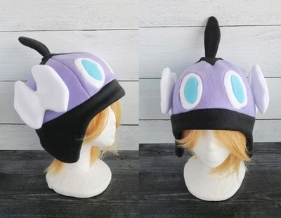 Sombrero polar Pokemon Gothita, hecho a mano, lila púrpura y negro Foto 1 de 4