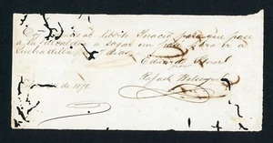 ANTIQUE SPANISH COLONIAL DOCUMENT / PASE DE ESCLAVO LIBERTO / PUERTO RICO 1876 - Picture 1 of 2