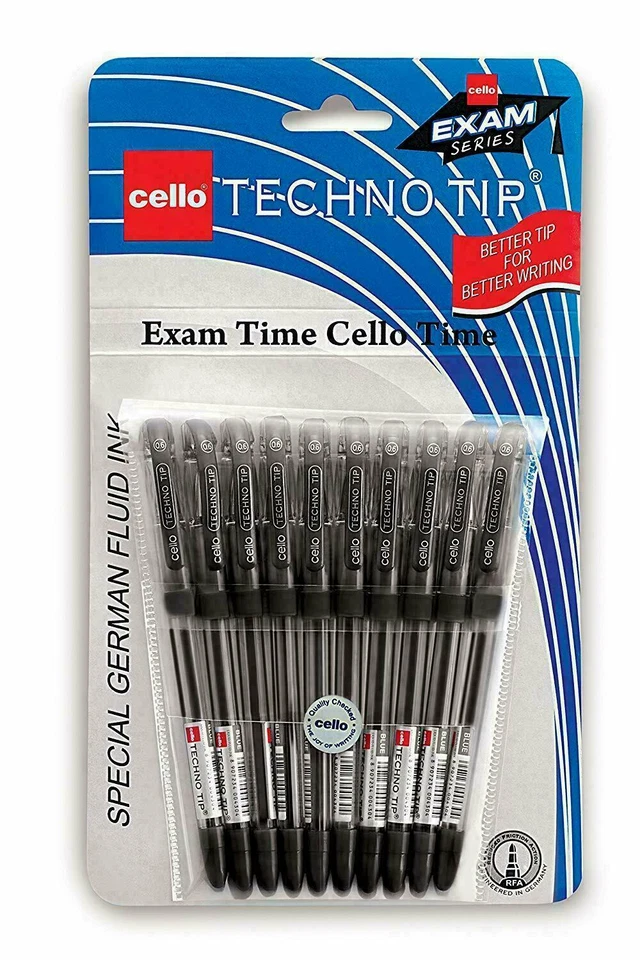 10 bolígrafos superiores para violonchelo Technotip PEN 0,6 mm escritura suave negro VENDEDOR DE EE. UU. Foto 1 de 1