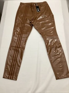 New Adidas Ivy Park Brown Latex Pants Skinny Leg Stretchy Size Large SKU # 51800 - Picture 1 of 7