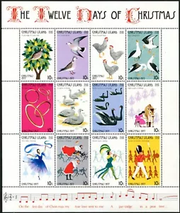 1977 Christmas Island Twelve Days Of Christmas With W/M Mini Sheet MNH, Clean - Bild 1 von 1