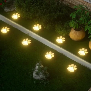Hund Pfote Fußabdrücke Treppe Licht Balkon Garten Solarbetriebene Lampe - Bild 1 von 25