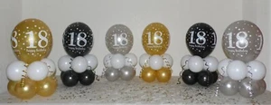 18. Geburtstag - 6 oder 12er Pack Tischballon Dekoration Display Kit - kein Helium - Bild 1 von 3