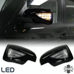 Schwarze Spiegelabdeckung + LED Blinker + Willkommenslicht für Range Rover L322 Upgrade - Bild 1 von 8