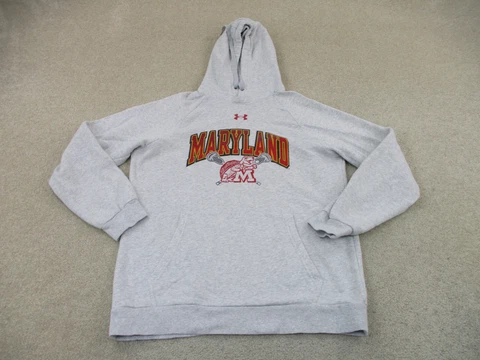 Maryland Terrapins Sweater Adult Medium Gray Red Basketball Sweatshirt Mens * Cover
