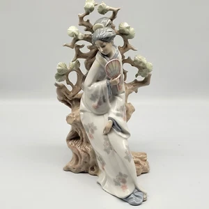 Lladro Geisha Figurine 4807 Spanish Porcelain Complete With Mirror Retired Gloss - Picture 1 of 24