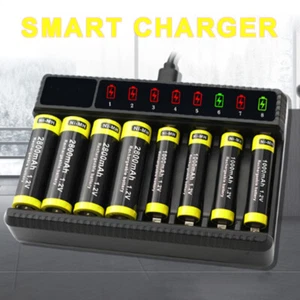 Universal Akku Batterie Aufladegerät Ladegerät für 8 AA AAA Schnelladegerät DDE - Bild 1 von 7