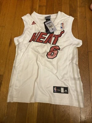 Camiseta deportiva de baloncesto vintage Miami Heat Lebron James Adidas NBA4Her niñas jóvenes L Foto 1 de 4