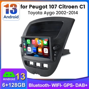 128G Für Toyota Aygo Citroen C1 Peugeot 107 Autoradio Android 13 GPS Nav WiFi FM - Bild 1 von 18