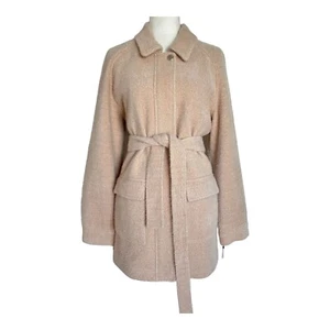 NWT $300 Calvin Klein Beige Belted Knitted Birdseye Shirt Jacket Size M Medium - Picture 1 of 11
