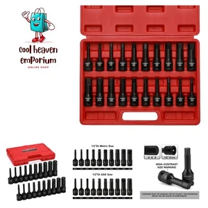 1/2" Drive Master Impact Hex Bit Set, Hex Driver, SAE/Metric, 1/4" - 3/4", 6m... - Picture 1 of 8