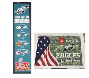 AQUILE 2024 SALUTO A BANDIERINA MILITARE BANDIERA Super Bowl LIX Campioni Striscione Lana - Foto 1 di 7