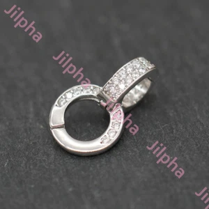 Colgante de perlas cz de plata esterlina 925 cierre con bisagras conector fianza A2959 - Imagen 1 de 12