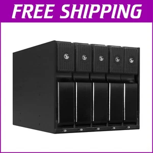Boîtier de disque dur 5 baies Hot Swap pour SATA & SAS avec rack sans plateau en aluminium - Photo 1/11