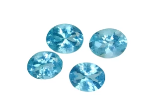 1.42cts Blue green natural apatite oval cut 4pcs loose gemstones "see video" - Picture 1 of 2