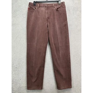 Mustang Jeans Mens 38X34 Burgundy Tapered Leg 100% Cotton Denim Pants 5 Pocket - Picture 1 of 10
