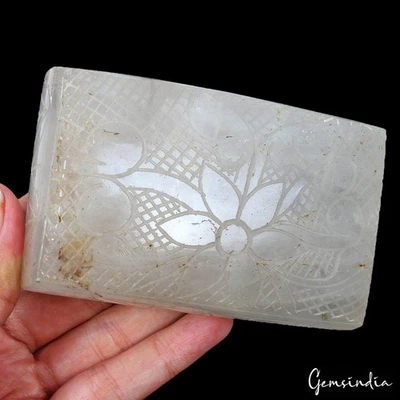 2340 Cts Natural Untreated White Quartz Baguette Cut Hand Carved Huge Loose Gem - Image 1 of 4