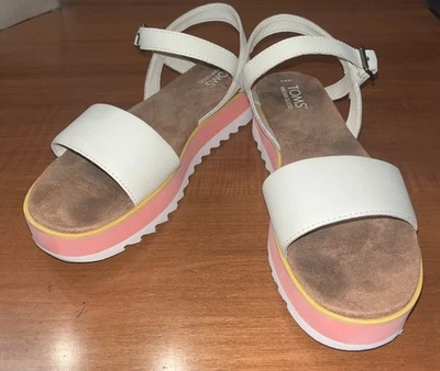 Zapatos TOMS Brynn Sandalia Plataforma Cuero - Mujer Talla 8 - ¡Excelente Estado Usado! Foto 1 de 4