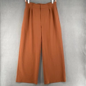 Pantalón Abercrombie Fitch Pierna Ancha Tiro Alto Mujer L Marrón Bolsillos Neutro - Imagen 1 de 15