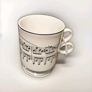 Music Notes Treble Handle Colonial Candle Co. Coffee Mug Porcelain 6 Oz. Japan - Picture 1 of 6