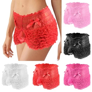 Culotte sexy homme à volants dentelle girly slip sissy crossdress sous vêtement culotte * - Photo 1/28