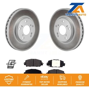 Coated Disc Brake Rotors Semi-Metallic Pad Front Kit For 2017-2021 Honda Clarity - Picture 1 of 11
