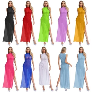 Women Maxi Swimwear Dress Party Cover Up Bikini Adult Beach Sleeveless Dance - Picture 1 of 67