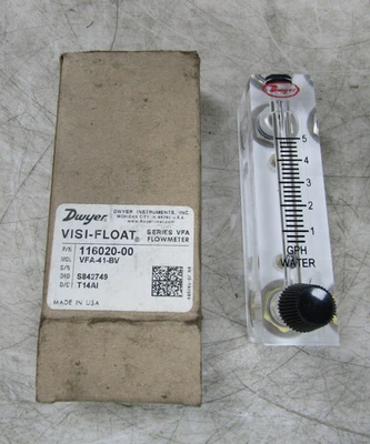 💥NEW DWYER VISI-FLOAT 1-5 GPH 水流量计 VFA-41-BV — 第 1/4 张图片