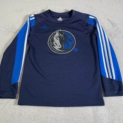 Camisa Dallas Mavericks Juvenil Mediana Azul NBA Baloncesto Adidas Manga Larga Foto 1 de 4