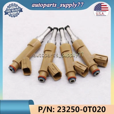 4PCS Fuel Injectors 23250-0T020 For 2009-10 Pontiac Vibe 2008-14 Scion XD 1.8L - Imagem 1 de 4