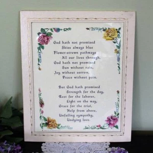 Blumen Gott Gebet Staffelei Druck Unfehlbares Mitgefühl Unsterbliche Liebe Vintage - Bild 1 von 3