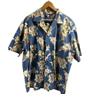 Vintage Aloha Republic Hawaiian Floral Parrot Shirt Mens XL Made In USA - Picture 1 of 5