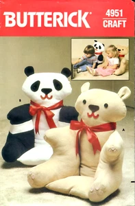 Bear and Panda Chairs, Toddler/Large Doll Size, Butterick Sewing Pattern 4951 - Picture 1 of 2