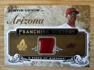 2008 Upper Deck Justin Upton Franchise History Game Worn Jersey /25 Gold - Picture 1 of 3