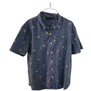 Astronave astronauta NASA taglia Med. Camicia blu con tasca abbottonata motore pazzo - Foto 1 di 11
