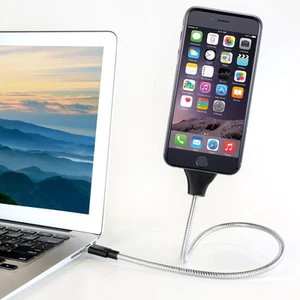 Flexibles aufstehendes Metallkabel Ladegerät Halterung für iPhone - US-Verkäufer kostenloser Versand - Bild 1 von 2