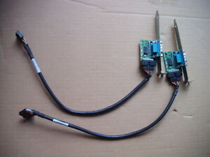 Lot of 2 HP 2nd Serial Port Adapter Profile Full W/Cable 628646-001 012711-001