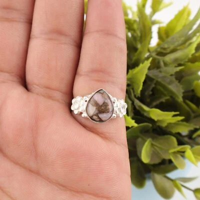 Pink Opal Turquoise Gemstone 925 Sterling Silver Designer Ring For Engagement - Image 1 of 4