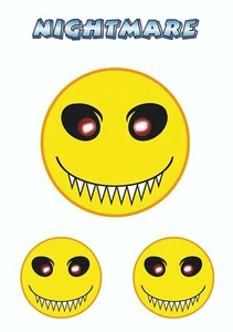 Aufkleber Smily Nightmare 3er-Set 150 x 105 mm  Sticker Autocollant - Bild 1 von 1