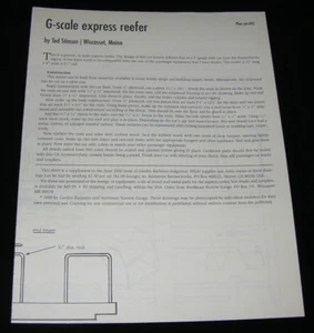 Planos de construcción/temperatura #45 EXPRESS REEFER escala G de Ted Stinson - Imagen 1 de 3