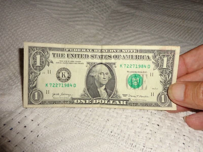 one dollar bill birthday or anniversery note K7-2-27-1984D - Image 1 of 2
