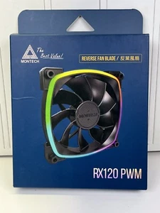 Montech RX120 PWM BLACK RX 120 ARGB Reversed Fan 1600PWM 120mm - Photo 1/6