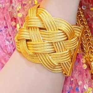 Thai 24k Gold Plated Bracelet Yellow Chain Pendant Weight 10 Baht Jewelry 6 - 8" - Picture 1 of 6