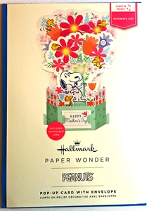 Hallmark Paper Wonder Mother's Day Peanuts Snoopy Lights & Music Pop-Up Card Env - Picture 1 of 3