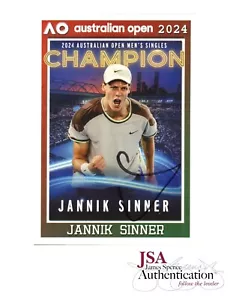 Jannik Sinner Signed 2024 Pro Net Australian Open Champion Rookie Card Auto JSA - Picture 1 of 4